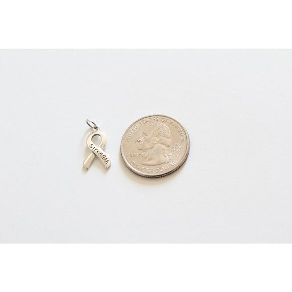 Sterling Silver Cancer Awareness Ribbon - Strength Charm - Picture 4 of 4